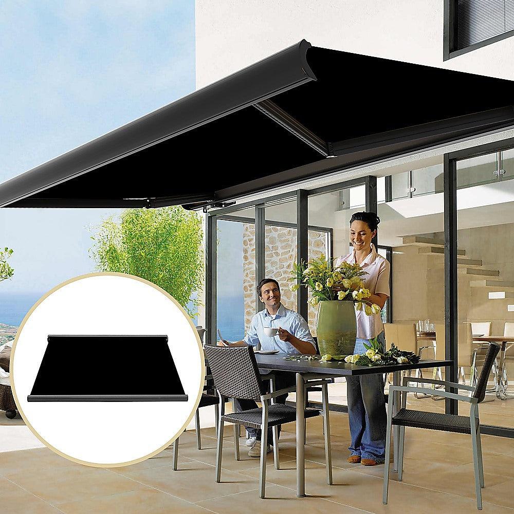 Buy 5.0m x 3.0m Retractable Folding Arm Awning Heavy Duty Full Cassette Motorised discounted | Products On Sale Australia