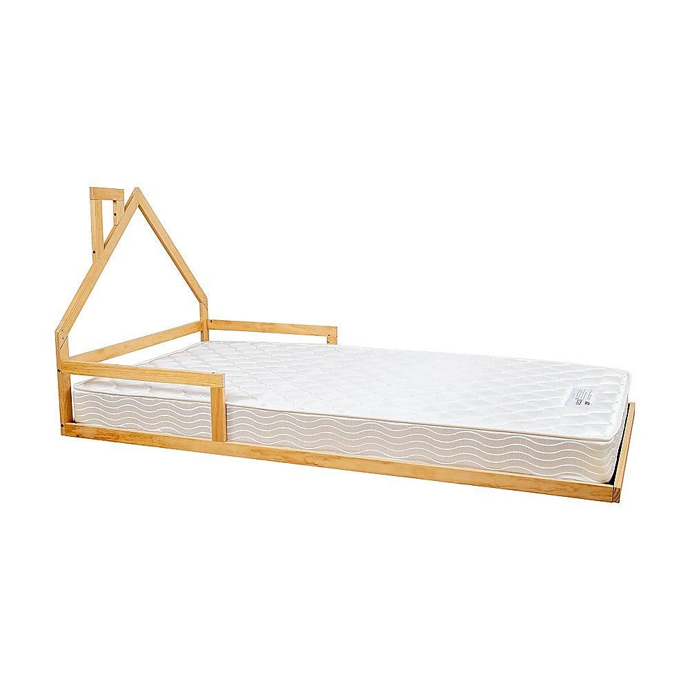 Buy Pine Wood Floor Bed House Frame for Kids and Toddlers discounted | Products On Sale Australia