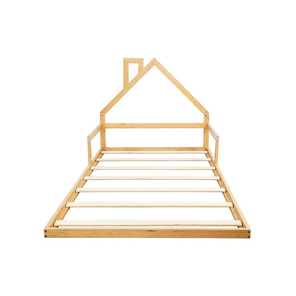 Buy Pine Wood Floor Bed House Frame for Kids and Toddlers discounted | Products On Sale Australia