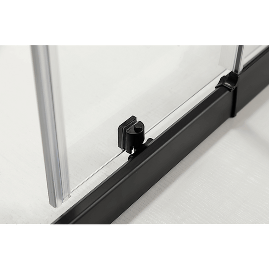 Buy Adjustable 900x900mm Double Sliding Door Glass Shower Screen in Black discounted | Products On Sale Australia