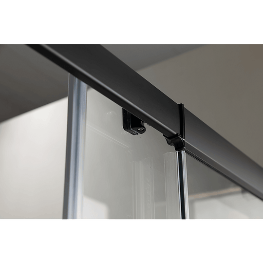 Buy Adjustable 900x1000mm Double Sliding Door Glass Shower Screen in Black discounted | Products On Sale Australia