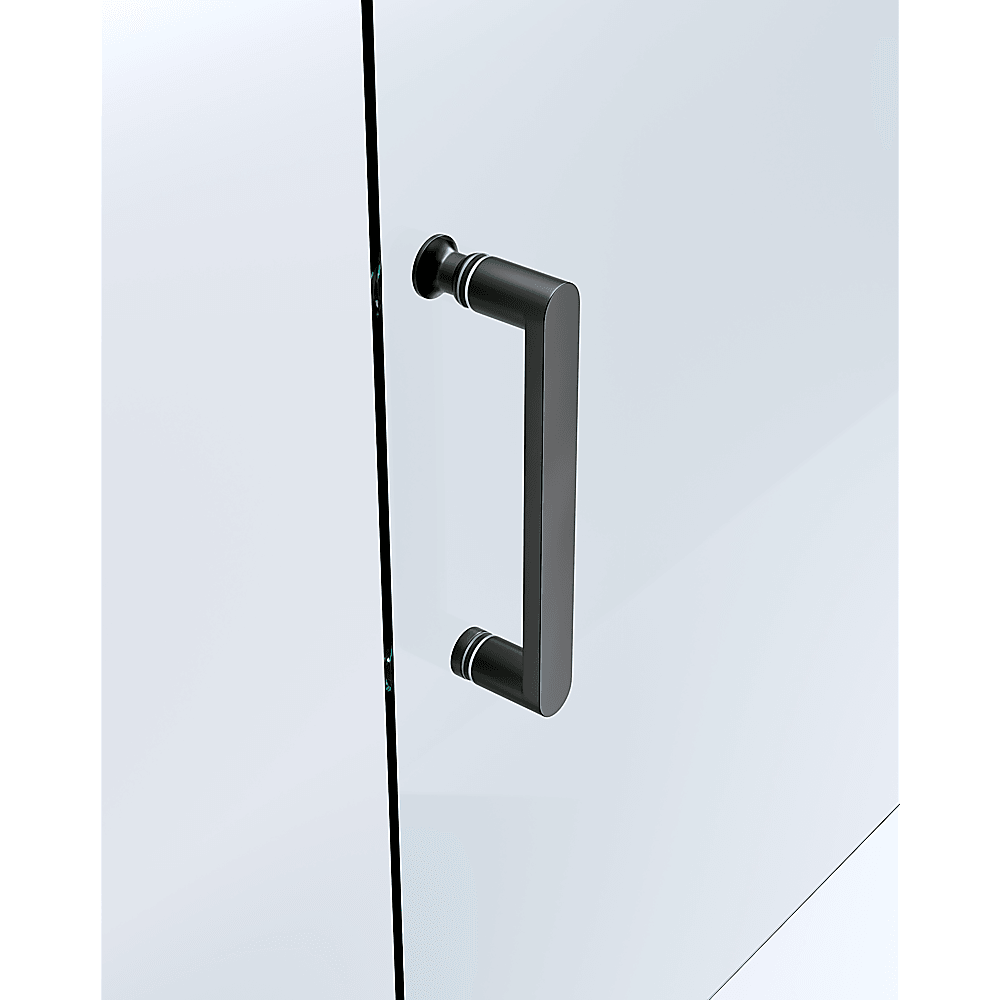 Buy Adjustable 1000x1000mm Double Sliding Door Glass Shower Screen in Black discounted | Products On Sale Australia