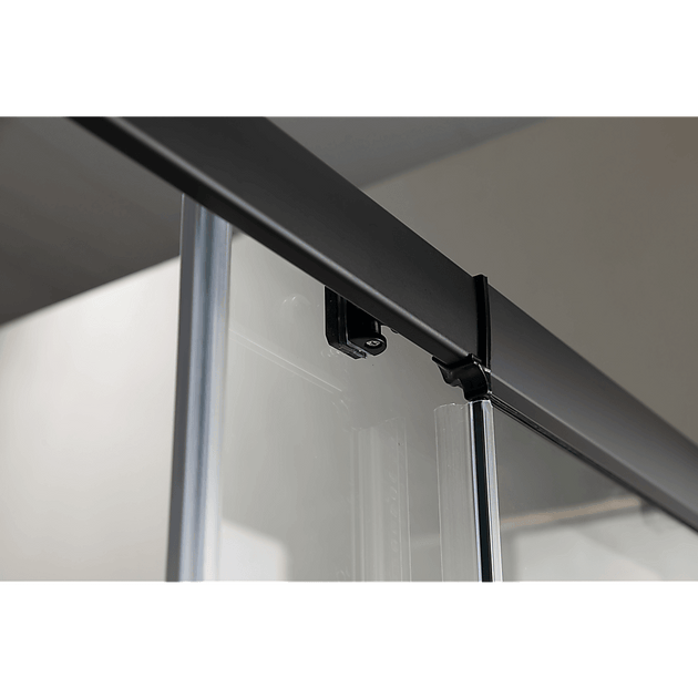 Buy Adjustable 1100x900mm Double Sliding Door Glass Shower Screen in Black discounted | Products On Sale Australia