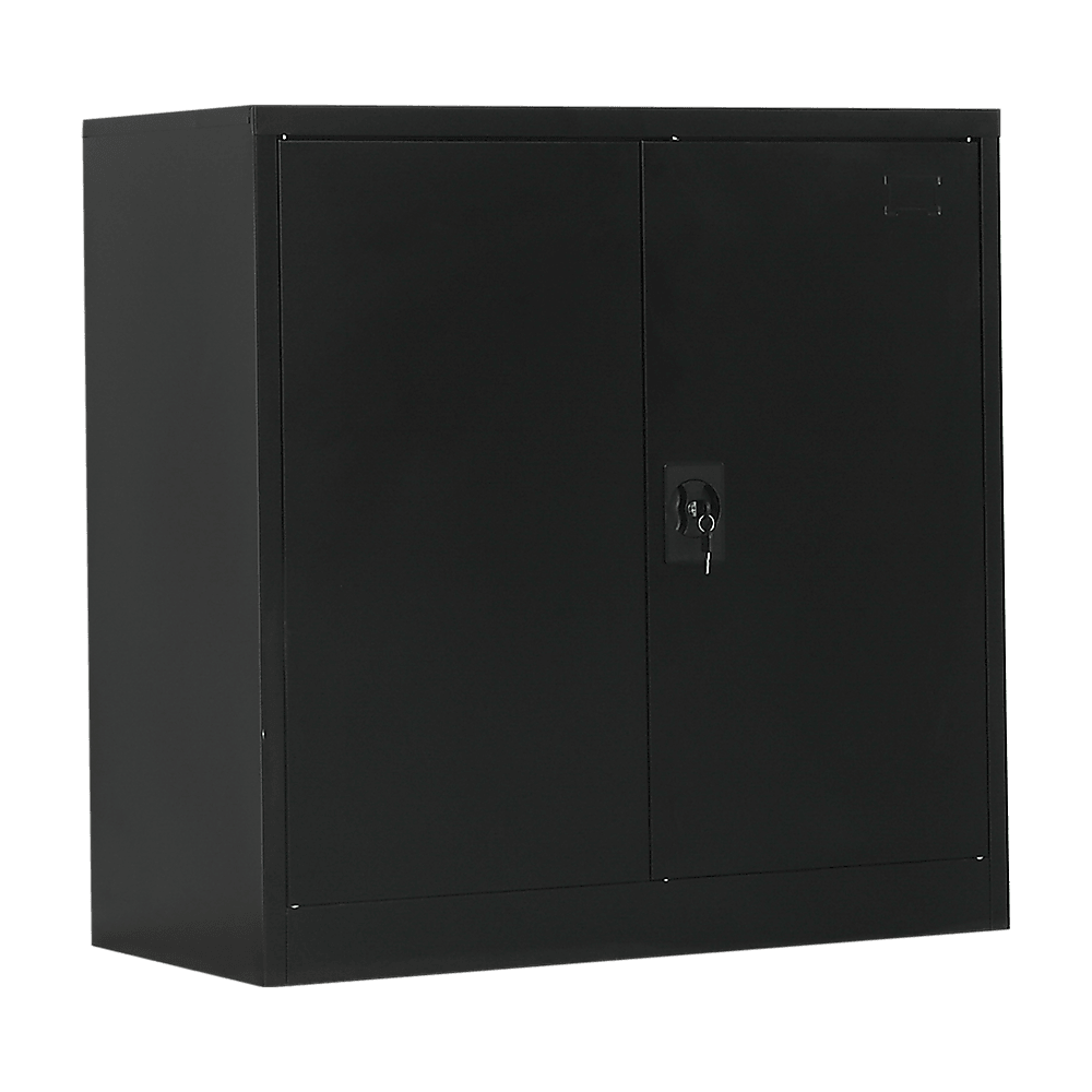 Buy Two-Door Metal Short Cabinet Shelf Storage for Home Office Gym discounted | Products On Sale Australia