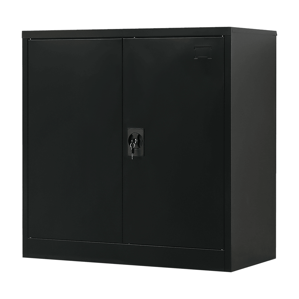 Buy Two-Door Metal Short Cabinet Shelf Storage for Home Office Gym discounted | Products On Sale Australia