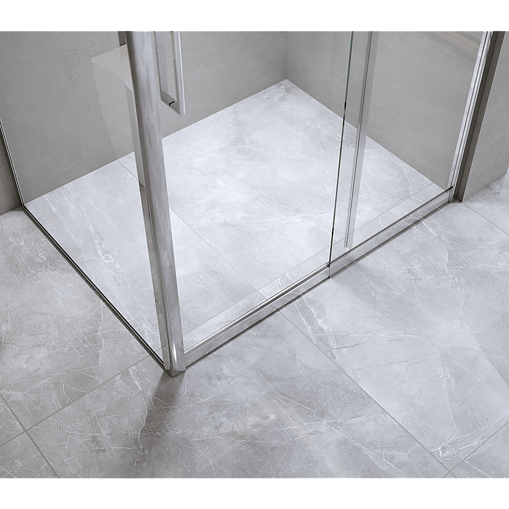 Buy Adjustable 1400x800mm Single Door Corner Sliding Glass Shower Screen in Chrome discounted | Products On Sale Australia