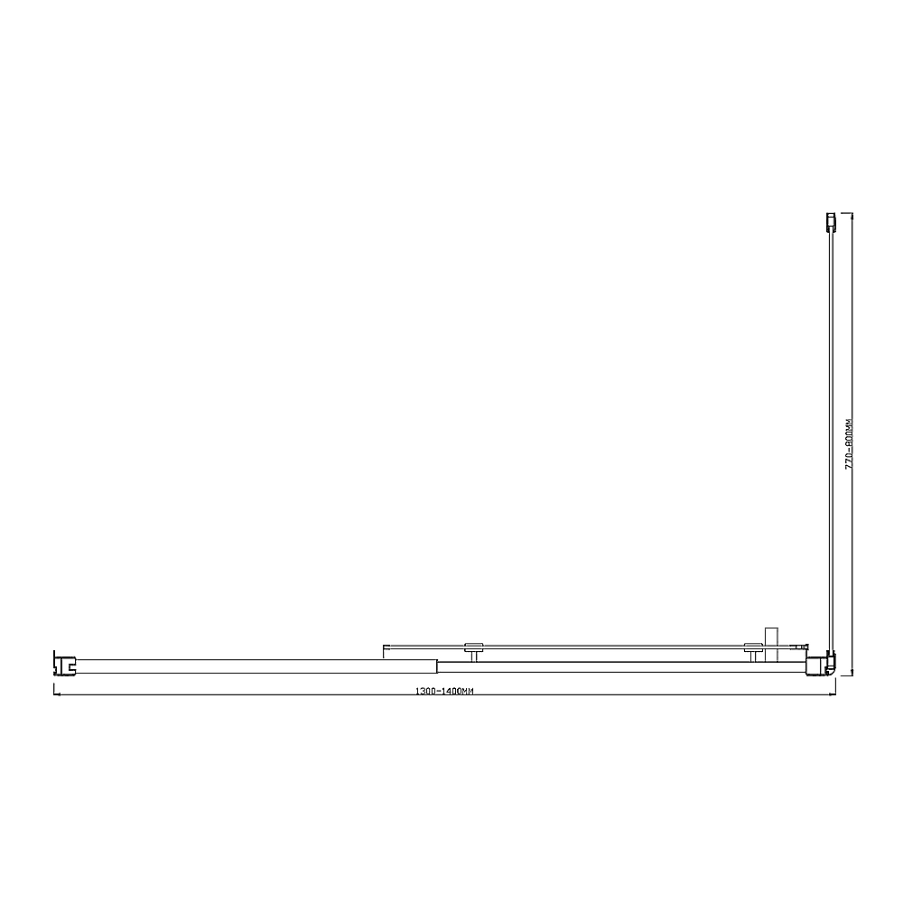 Buy Adjustable 1400x800mm Single Door Corner Sliding Glass Shower Screen in Chrome discounted | Products On Sale Australia