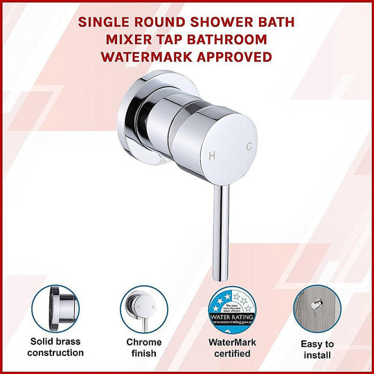 Buy Single Round Shower Bath Mixer Tap Bathroom WATERMARK Approved discounted | Products On Sale Australia