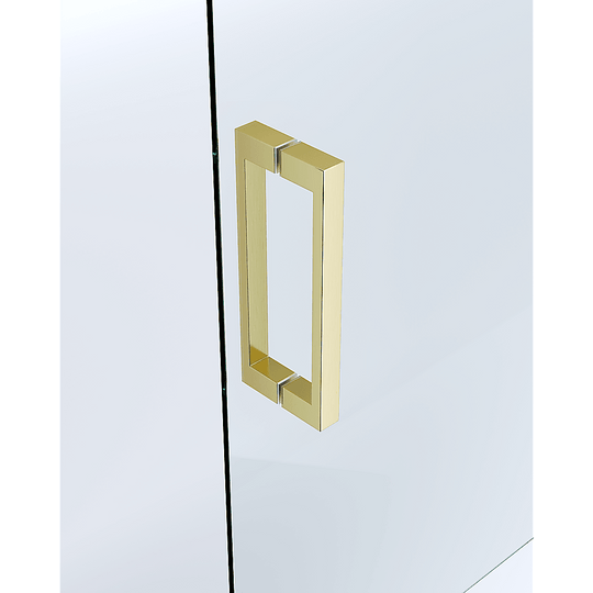 Buy Adjustable 900x900mm Double Sliding Door Glass Shower Screen in Gold discounted | Products On Sale Australia