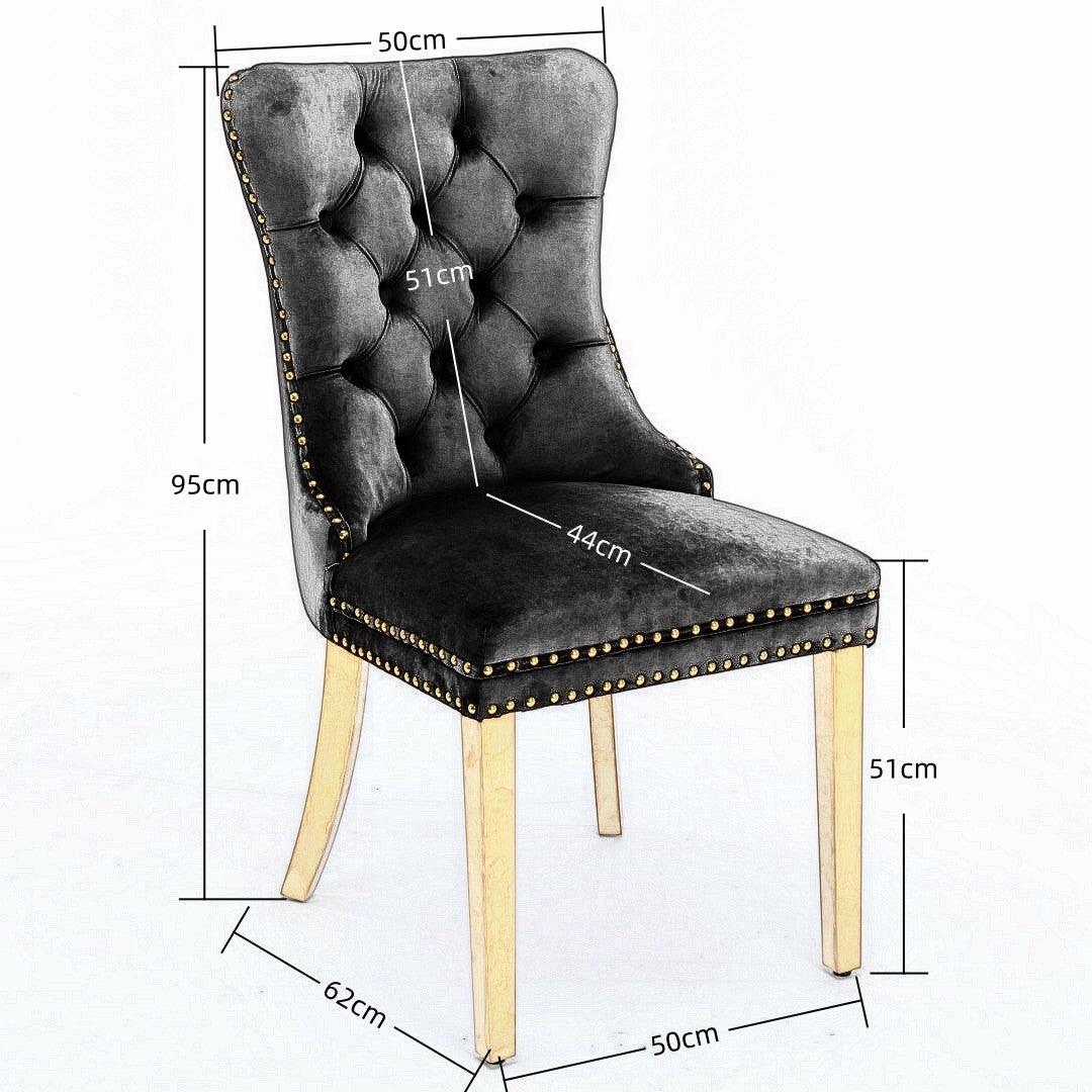 Buy AADEN 2x Velvet Dining Chairs with Golden Metal Legs-Black discounted | Products On Sale Australia