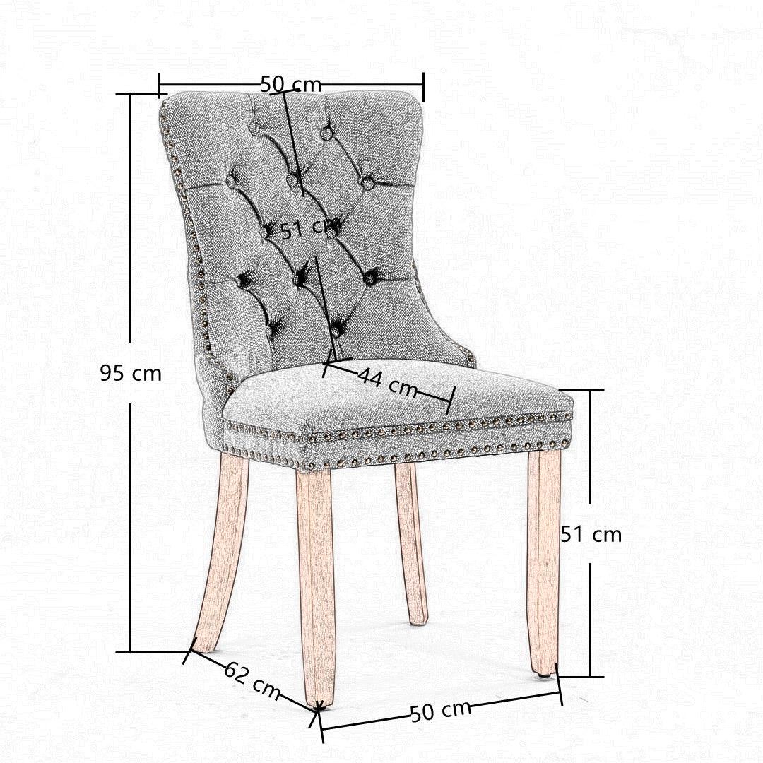 Buy AADEN Modern Elegant Button-Tufted Upholstered Fabric with Studs Trim and Wooden legs Dining Side Chair-Gray discounted | Products On Sale Australia