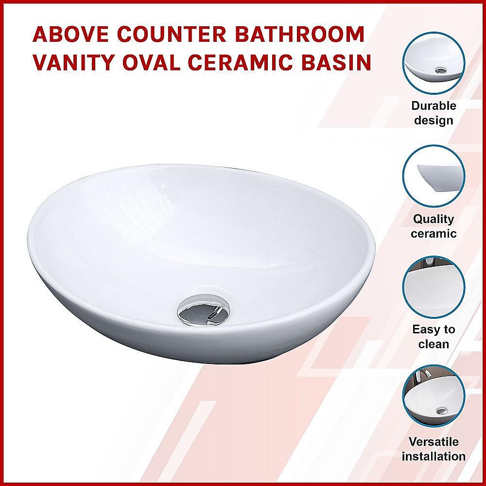 Buy Above Counter Bathroom Vanity Oval Ceramic Basin discounted | Products On Sale Australia