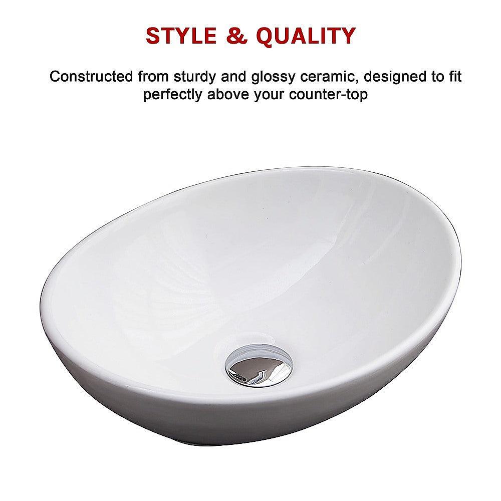 Buy Above Counter Bathroom Vanity Oval Ceramic Basin discounted | Products On Sale Australia