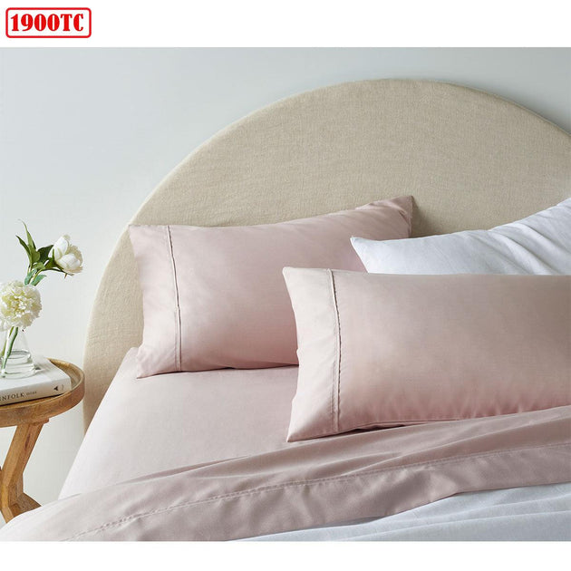 Buy Accessorize 1900TC Cotton Rich Sheet Set Blush King discounted | Products On Sale Australia