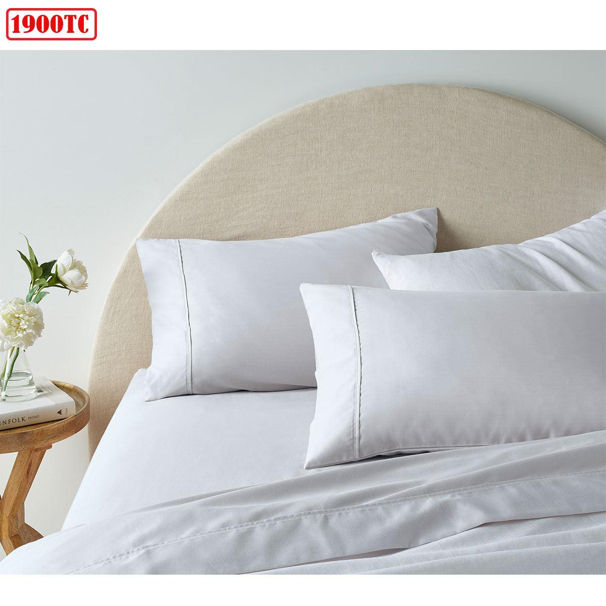 Buy Accessorize 1900TC Cotton Rich Sheet Set White King discounted | Products On Sale Australia