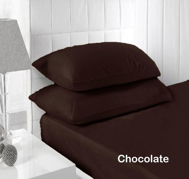 Buy Accessorize 250TC Fitted Sheet Set Chocolate - Single discounted | Products On Sale Australia