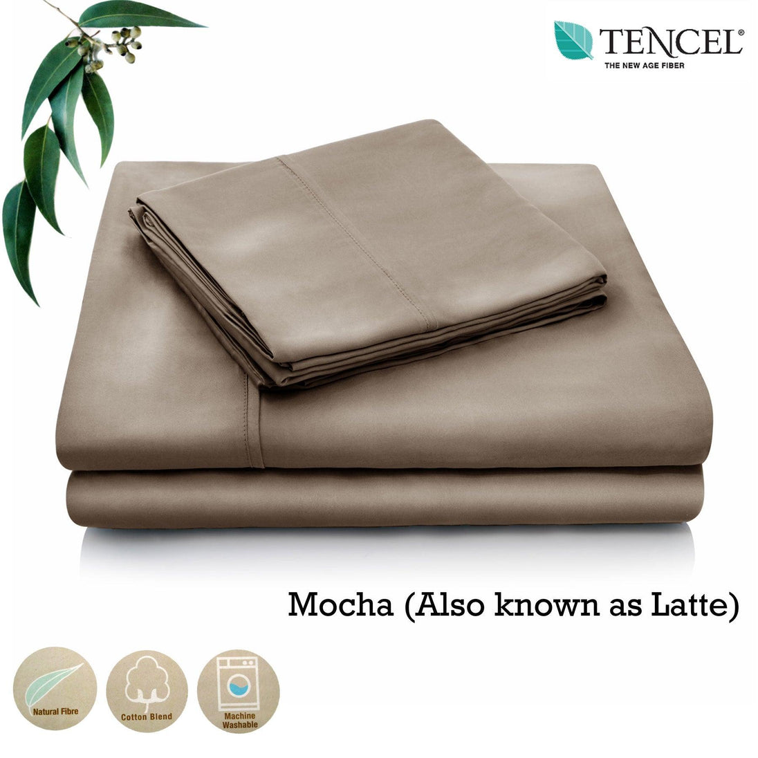 Buy Accessorize Tencel Cotton Blend Sheet Set Mocha (Also Known as Latte) Single discounted | Products On Sale Australia