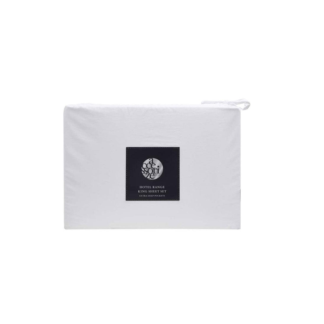 Buy Accessorize White Piped Hotel Deluxe Cotton Sheet Set Queen discounted | Products On Sale Australia