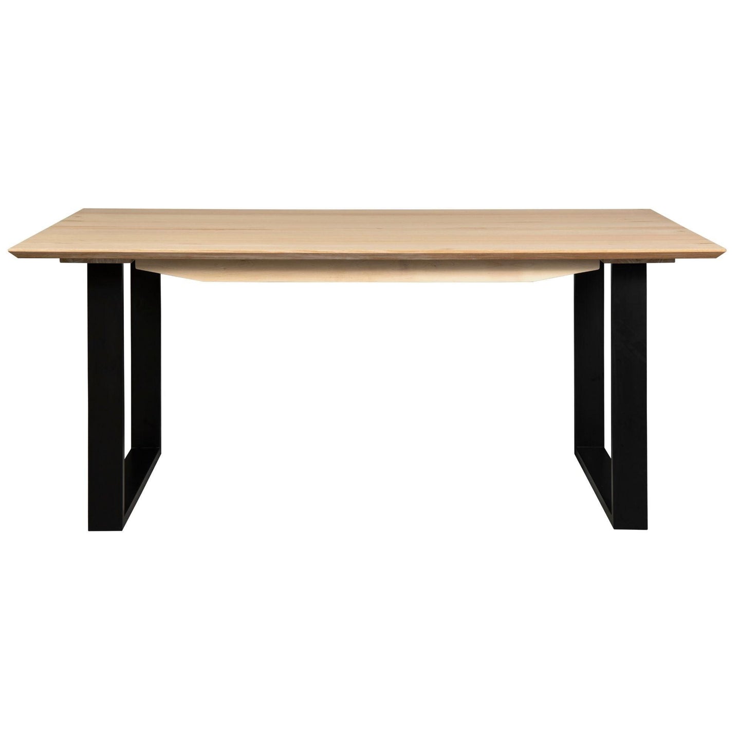 Buy Aconite Dining Table 180cm Solid Messmate Timber Wood Black Metal Leg - Natural discounted | Products On Sale Australia