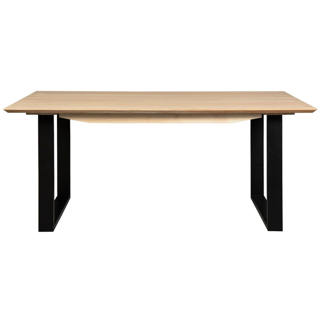 Buy Aconite Dining Table 180cm Solid Messmate Timber Wood Black Metal Leg - Natural discounted | Products On Sale Australia