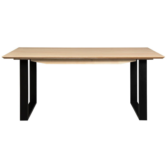 Buy Aconite Dining Table 210cm Solid Messmate Timber Wood Black Metal Leg - Natural discounted | Products On Sale Australia