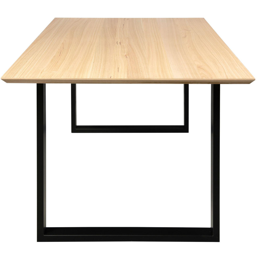 Buy Aconite Dining Table 210cm Solid Messmate Timber Wood Black Metal Leg - Natural discounted | Products On Sale Australia