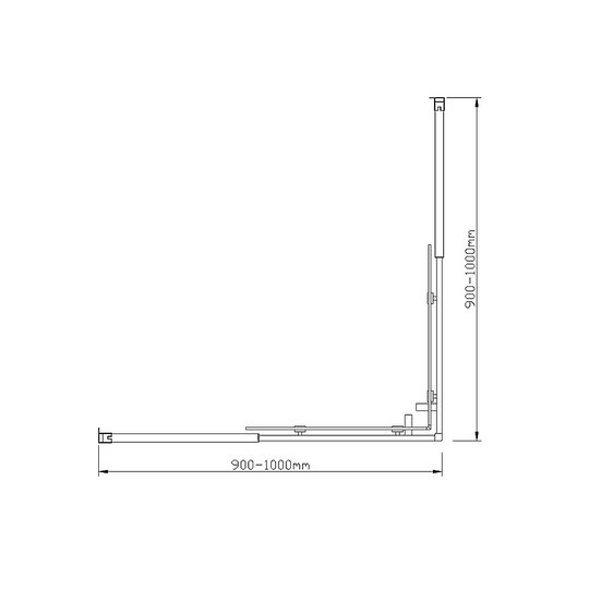 Buy Adjustable 1000x1000mm Double Sliding Door Glass Shower Screen in Black discounted | Products On Sale Australia