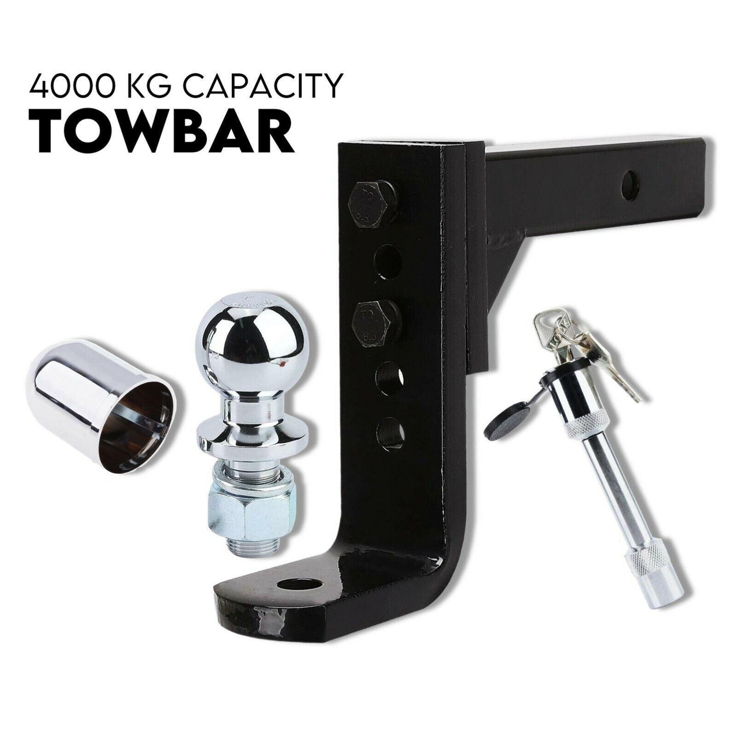 Buy Adjustable Drop Towbar Tow Bar Ball Mount Tongue 2" Hitch Trailer 4000KG discounted | Products On Sale Australia