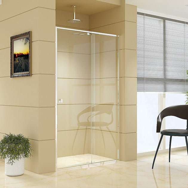 Adjustable Semi Frameless Shower Screen (114~122) x 195cm Australian Safety Glass Products On Sale Australia | Furniture > Bathroom Category