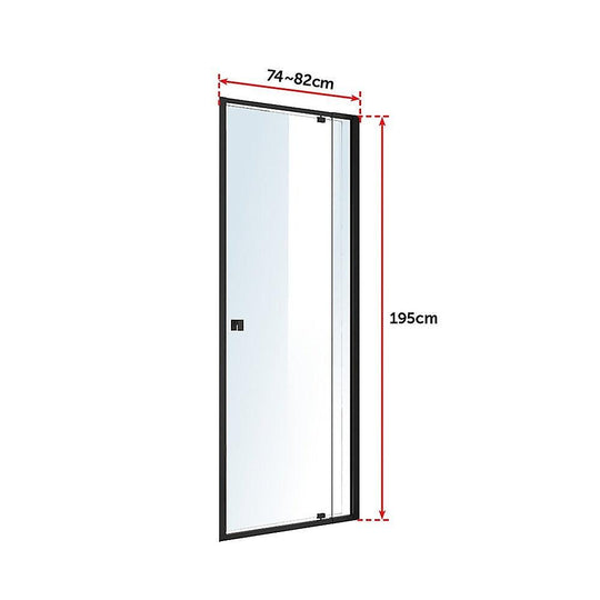 Buy Adjustable Semi Frameless Shower Screen (74~82) x 195cm Australian Safety Glass discounted | Products On Sale Australia