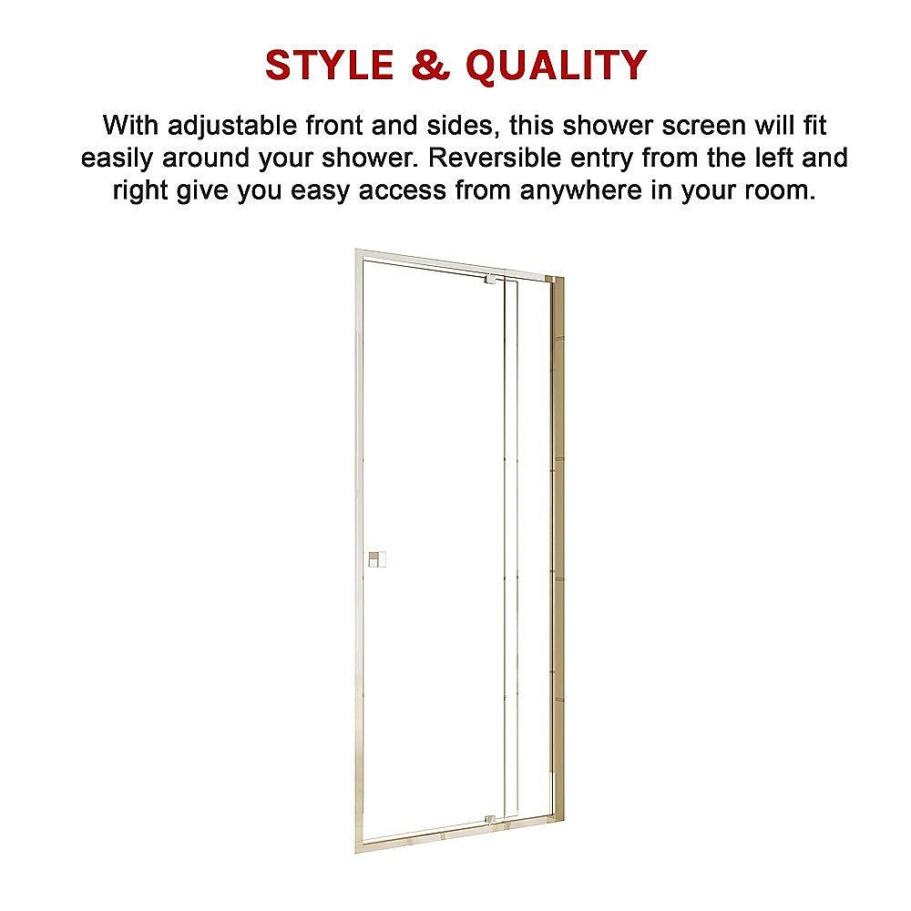 Buy Adjustable Semi Frameless Shower Screen (82~90) x 195cm Australian Safety Glass discounted | Products On Sale Australia