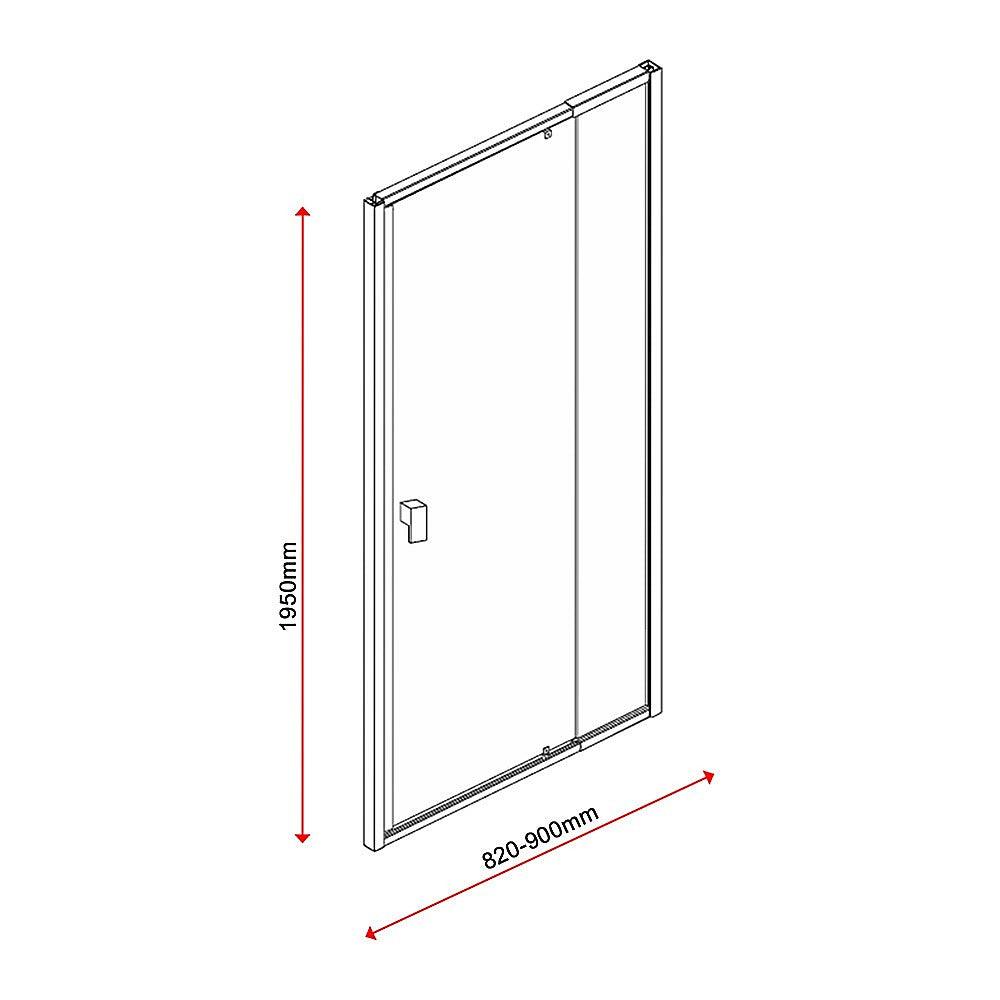 Buy Adjustable Semi Frameless Shower Screen (82~90) x 195cm Australian Safety Glass discounted | Products On Sale Australia