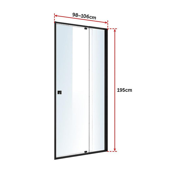 Buy Adjustable Semi Frameless Shower Screen (98~106) x 195cm Australian Safety Glass discounted | Products On Sale Australia