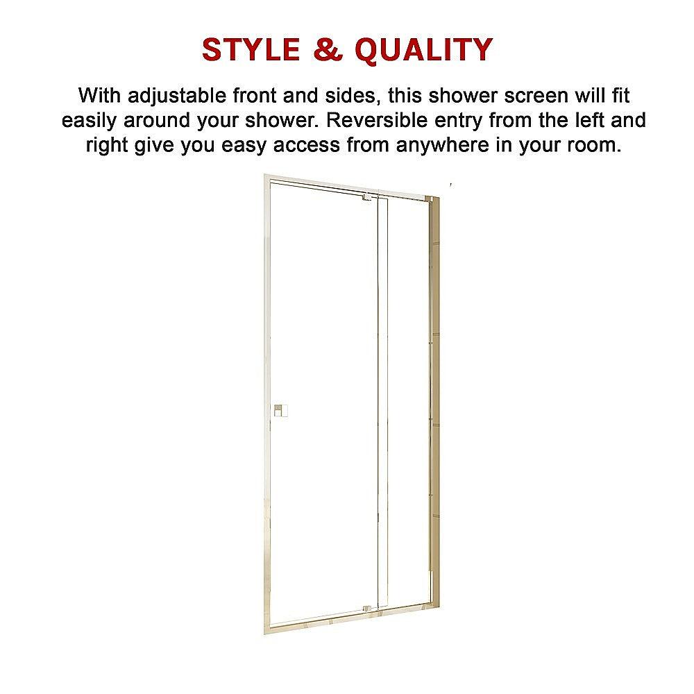 Buy Adjustable Semi Frameless Shower Screen (98~106) x 195cm Australian Safety Glass discounted | Products On Sale Australia