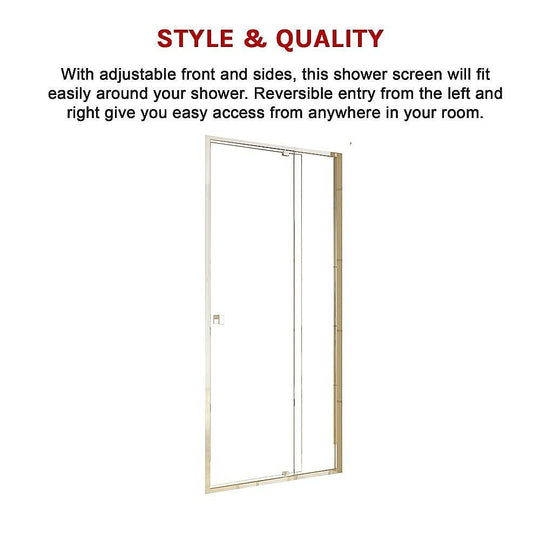 Buy Adjustable Semi Frameless Shower Screen (98~106) x 195cm Australian Safety Glass discounted | Products On Sale Australia