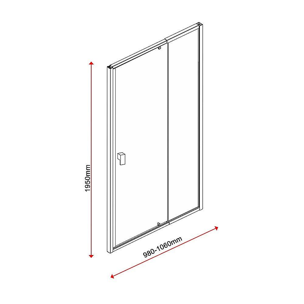 Buy Adjustable Semi Frameless Shower Screen (98~106) x 195cm Australian Safety Glass discounted | Products On Sale Australia