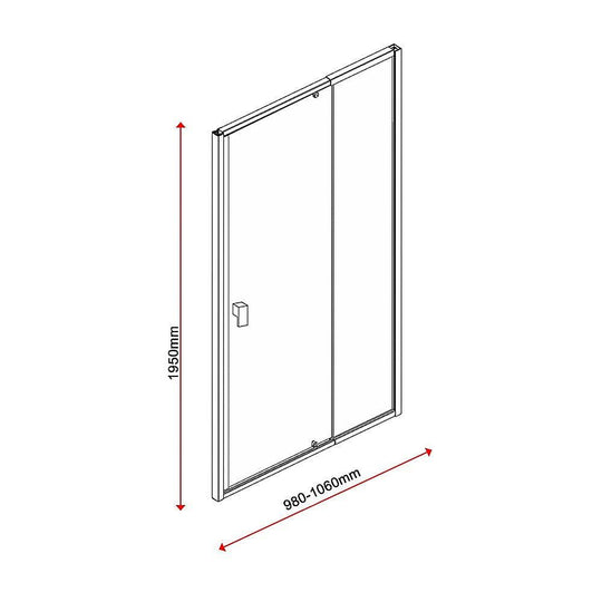 Buy Adjustable Semi Frameless Shower Screen (98~106) x 195cm Australian Safety Glass discounted | Products On Sale Australia