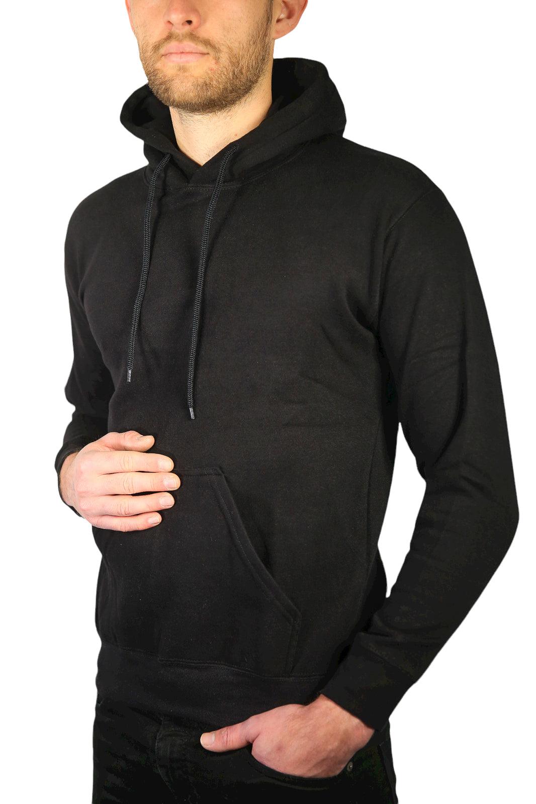 Buy Adult Mens 100% Cotton Fleece Hoodie Jumper Pullover Sweater Warm Sweatshirt - Black - M discounted | Products On Sale Australia