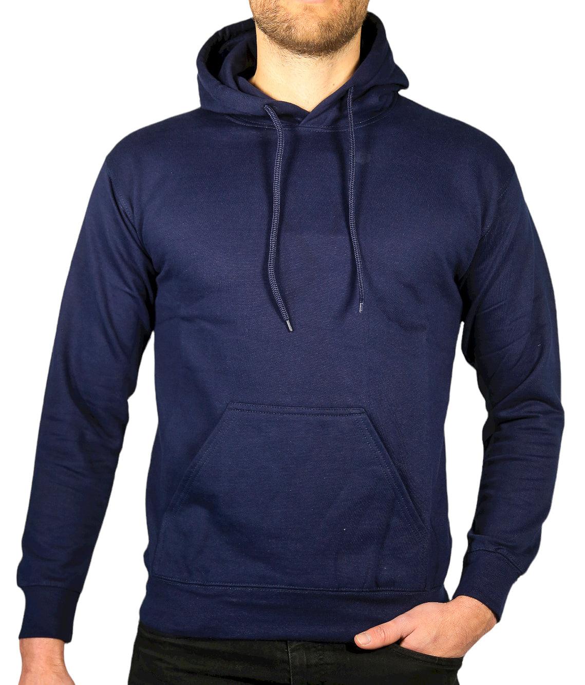 Buy Adult Mens 100% Cotton Fleece Hoodie Jumper Pullover Sweater Warm Sweatshirt - Navy - S discounted | Products On Sale Australia