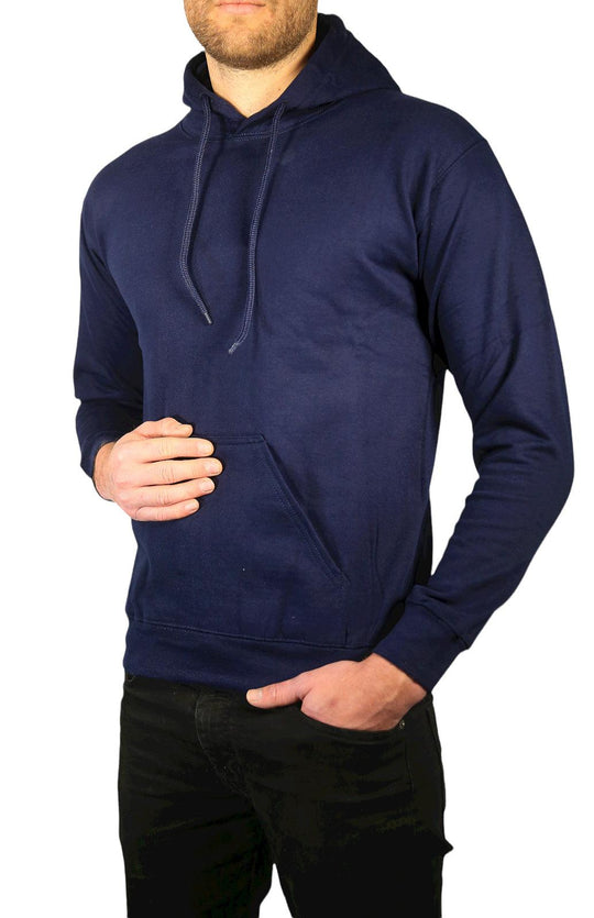 Buy Adult Mens 100% Cotton Fleece Hoodie Jumper Pullover Sweater Warm Sweatshirt - Navy - S discounted | Products On Sale Australia