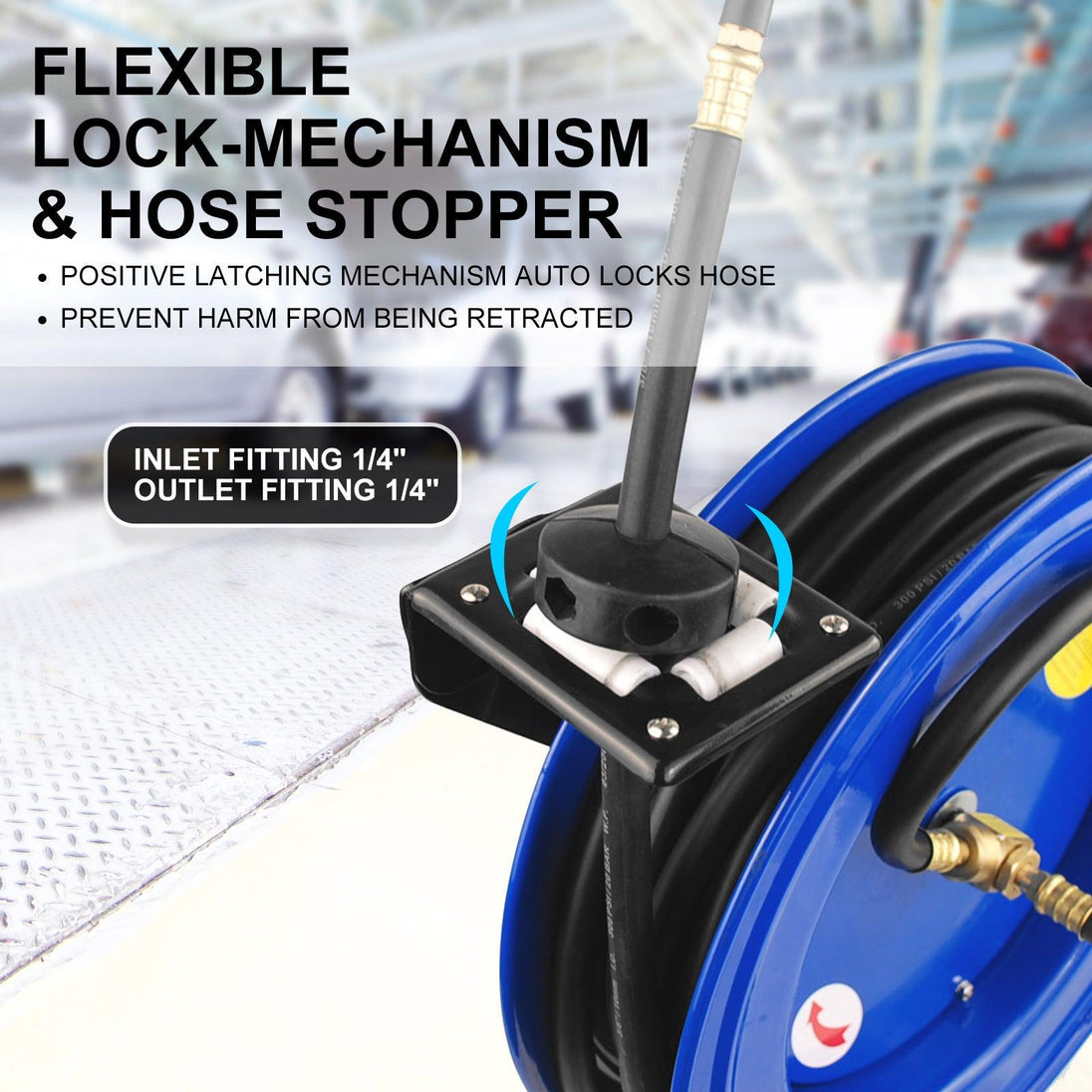 Buy Air Hose Retractable Rewind Reel Automotive Industrial 15m discounted | Products On Sale Australia