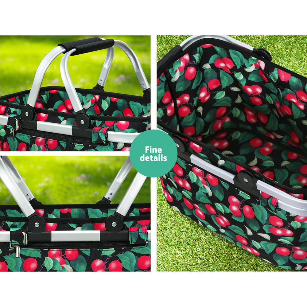 Buy Alfresco Picnic Basket Folding Bag Hamper Food Storage Insulated discounted | Products On Sale Australia