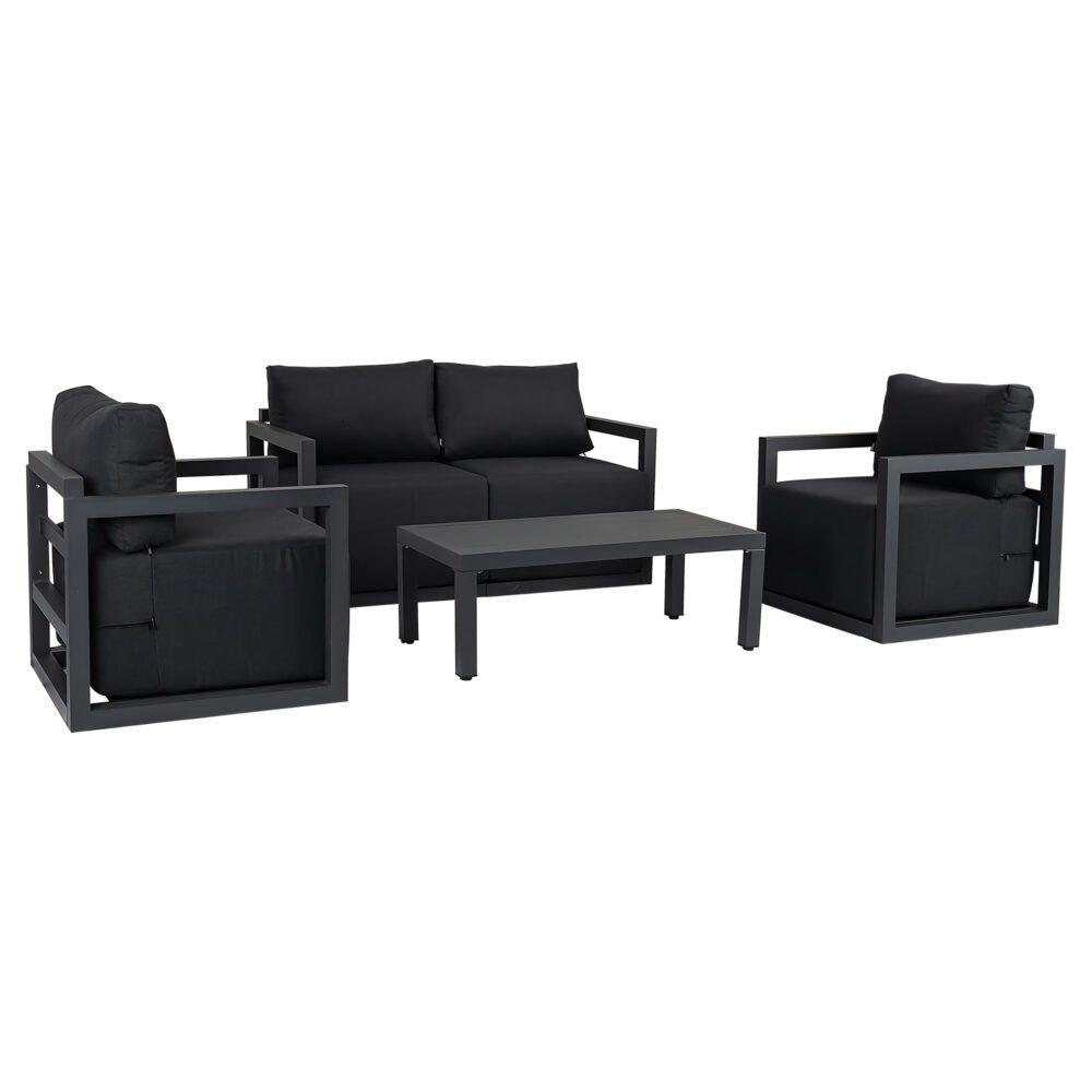 Buy Alfresco Serenity Outdoor Lounge Set – Charcoal Grey discounted | Products On Sale Australia