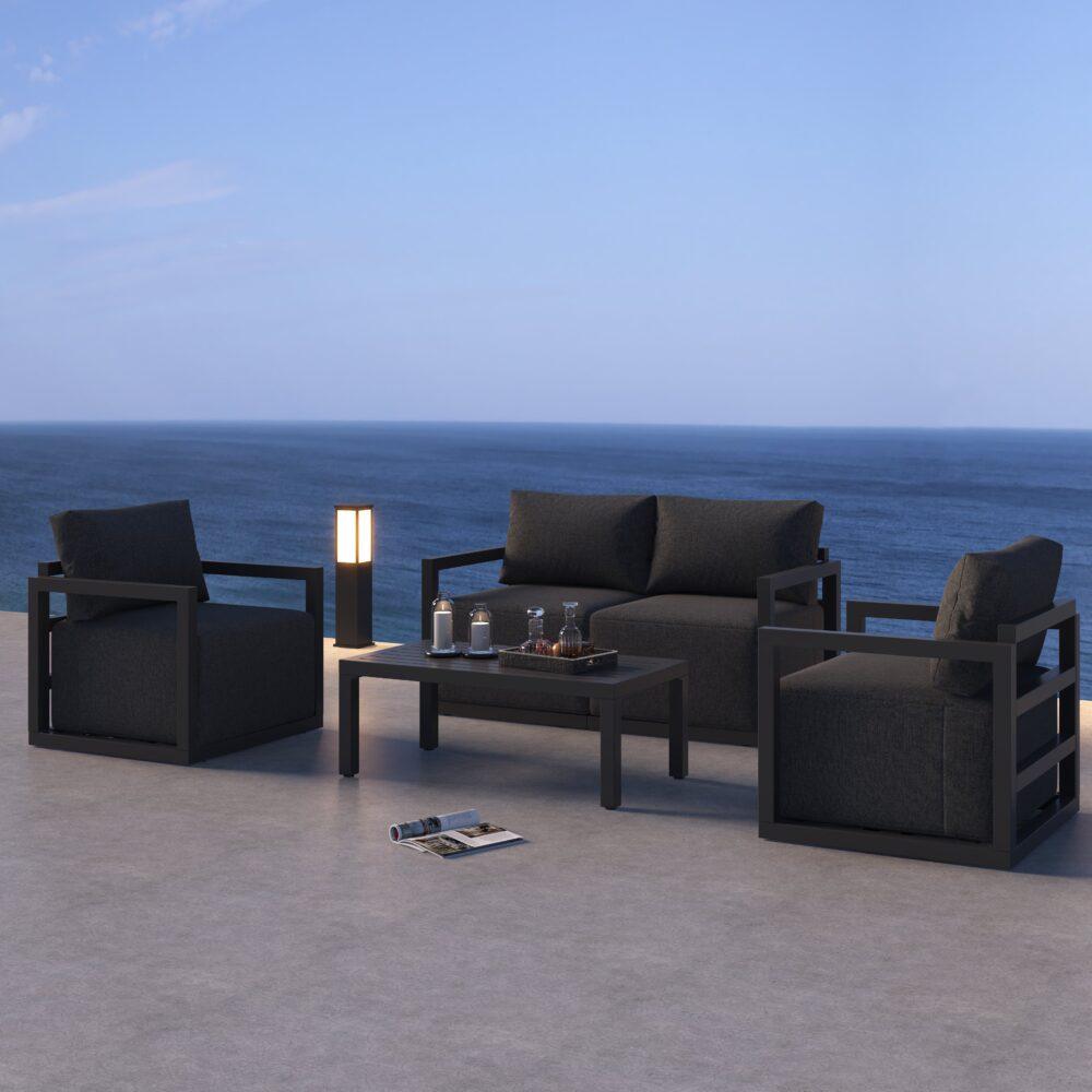 Buy Alfresco Serenity Outdoor Lounge Set – Charcoal Grey discounted | Products On Sale Australia