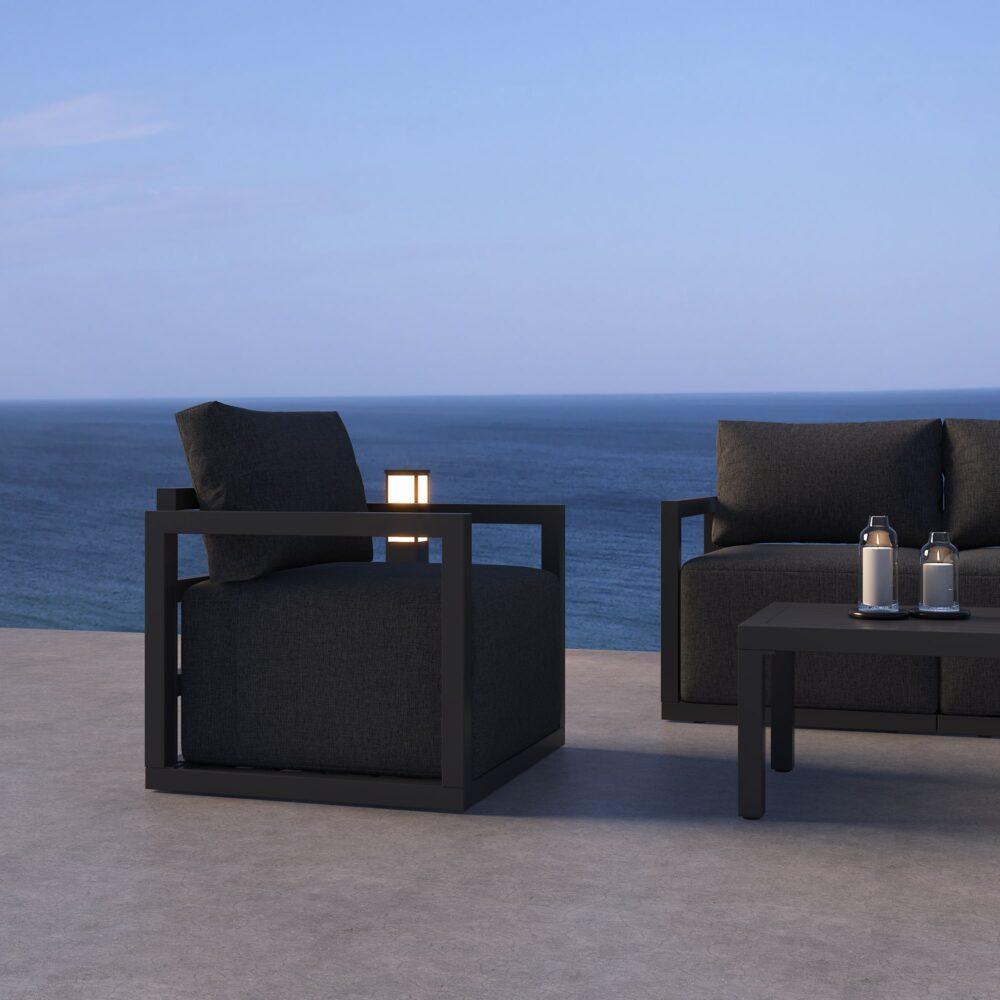 Buy Alfresco Serenity Outdoor Lounge Set – Charcoal Grey discounted | Products On Sale Australia