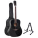 Buy Alpha 41 Inch Acoustic Guitar Wooden Body Steel String Dreadnought Stand Black discounted | Products On Sale Australia