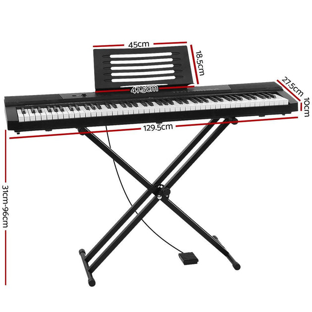 Buy Alpha 88 Keys Electronic Piano Keyboard Digital Electric w/ Stand Sustain Pedal discounted | Products On Sale Australia