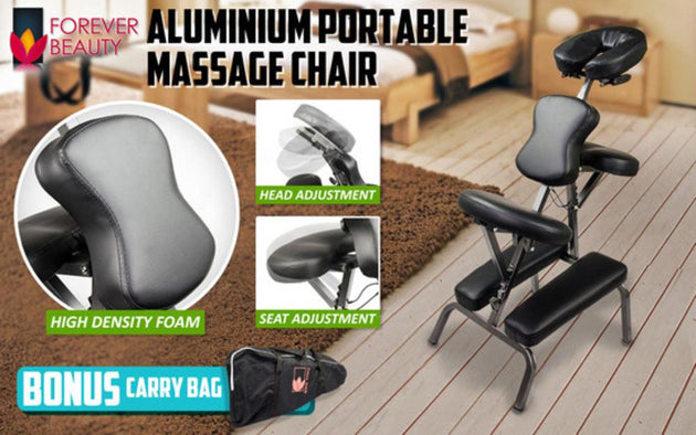 Buy Aluminium Portable Beauty Massage Foldable Chair Table BLACK discounted | Products On Sale Australia