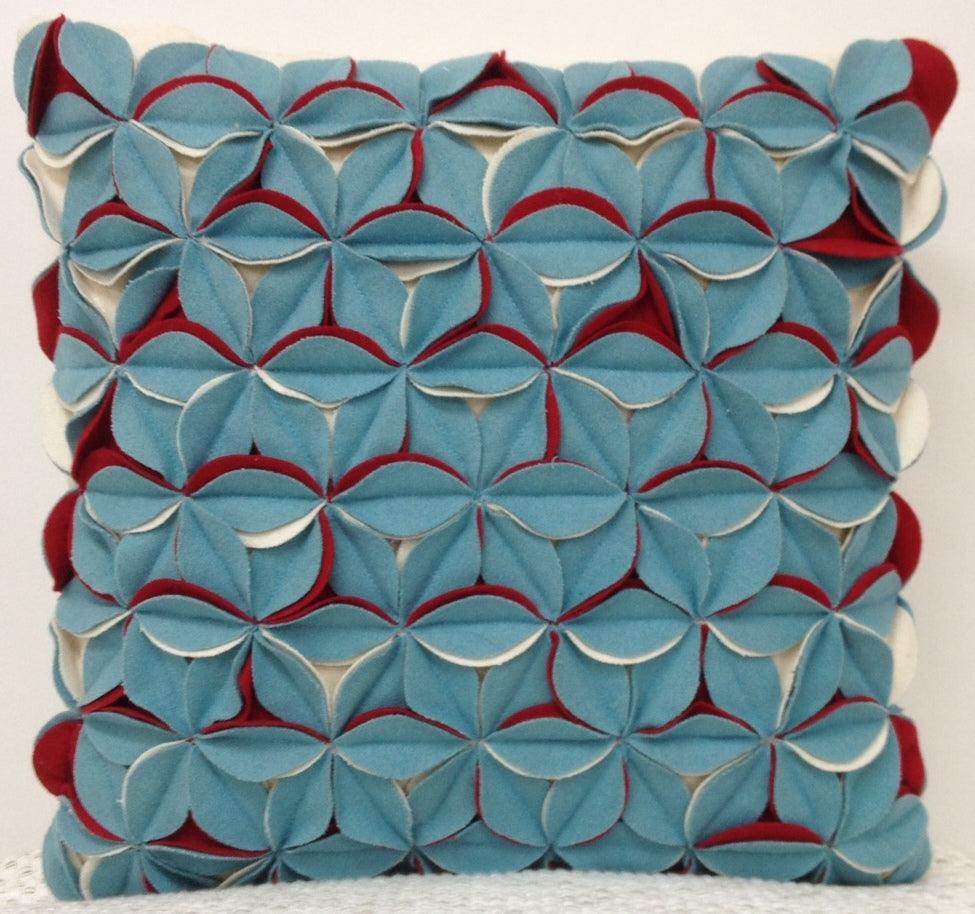 Buy Amelie Aqua Blue & Red 3D Texture Cushion Cover discounted | Products On Sale Australia