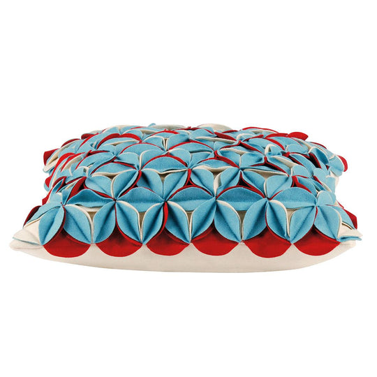 Buy Amelie Aqua Blue & Red 3D Texture Cushion Cover discounted | Products On Sale Australia